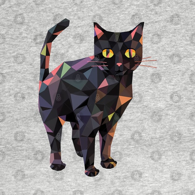 Black Halloween Polygon Kool Kat by Lunatic Bear